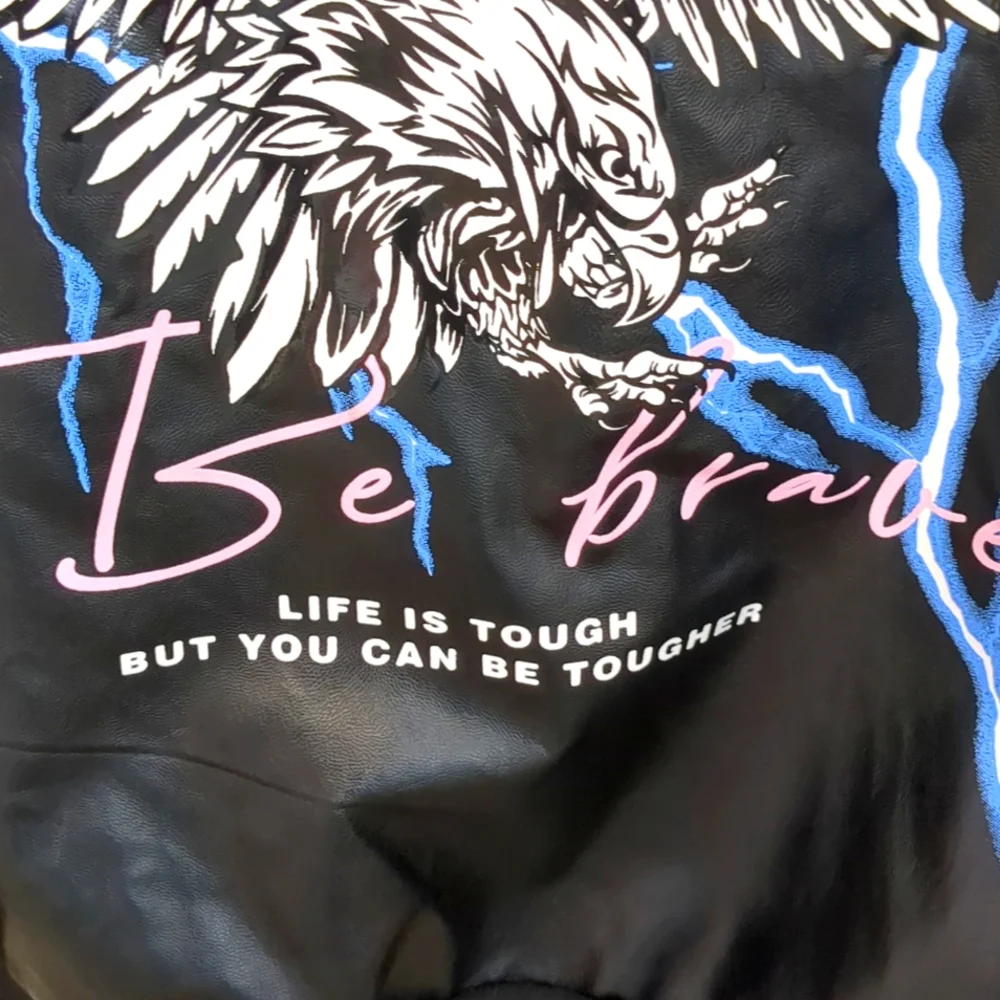 Black Faux Leather Jacket 4X - Picture 6 of 12